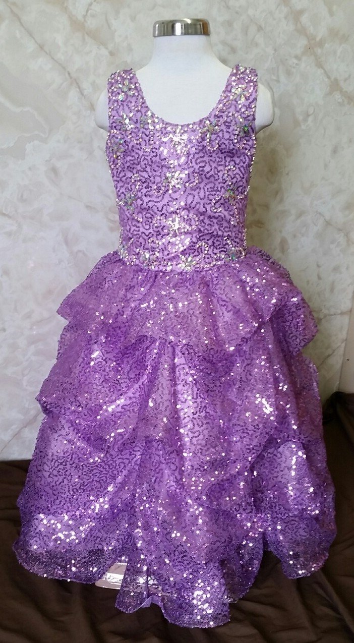 purple girls pageant dress